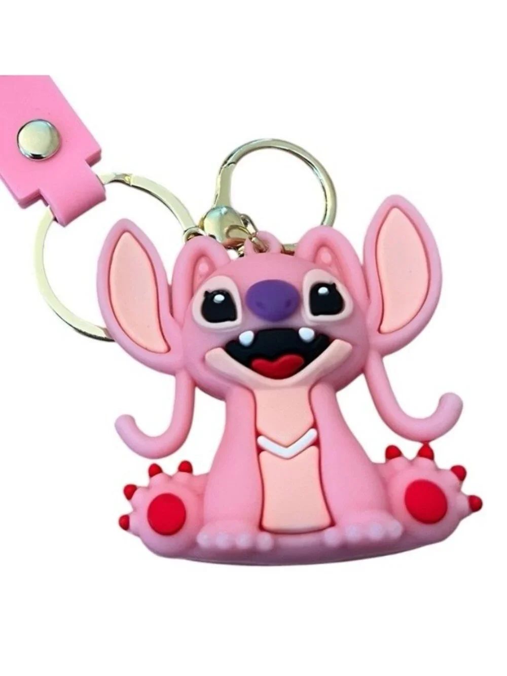 Stitch & Lilo Angel Pink Lovely Baby Mini Keychain Key Ring Wristlet New